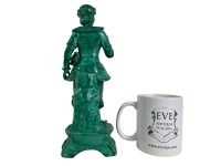 Alternative view of Antique French Faux Malachite Green Painted Bisque Male Gentleman Finely Dressed Figurine Ornament Period Decor c1870-1900's / EVE