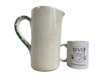 Alternative view of Vintage Italian Country Wine Vin De Pays Water Pear Design Jug Pitcher White Ceramic Ornament Serving Display c1970-80's / EVE