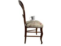 Alternative view of Antique French Wooden Balloon Style Floral Upholstered Padded Chair Seating Cushioned Design c1910-20's / EVE