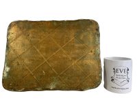 Alternative view of Vintage Italian Florentine Florence Gold Green Wood Ornately Decorated Small Serving Tray Trivet Stand Dish Decoration c1920-30's / EVE