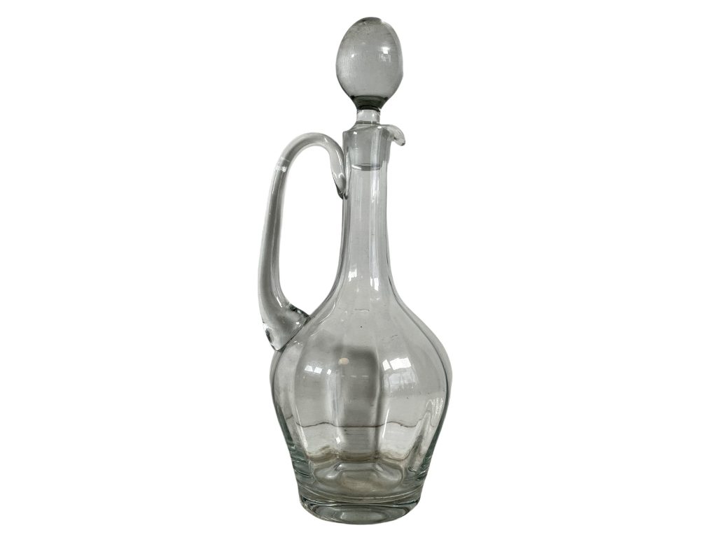Vintage French Wine Water Spirits Clear Glass Crystal Caraffe Drinks Table Decanter Jug circa 1970-80’s / EVE