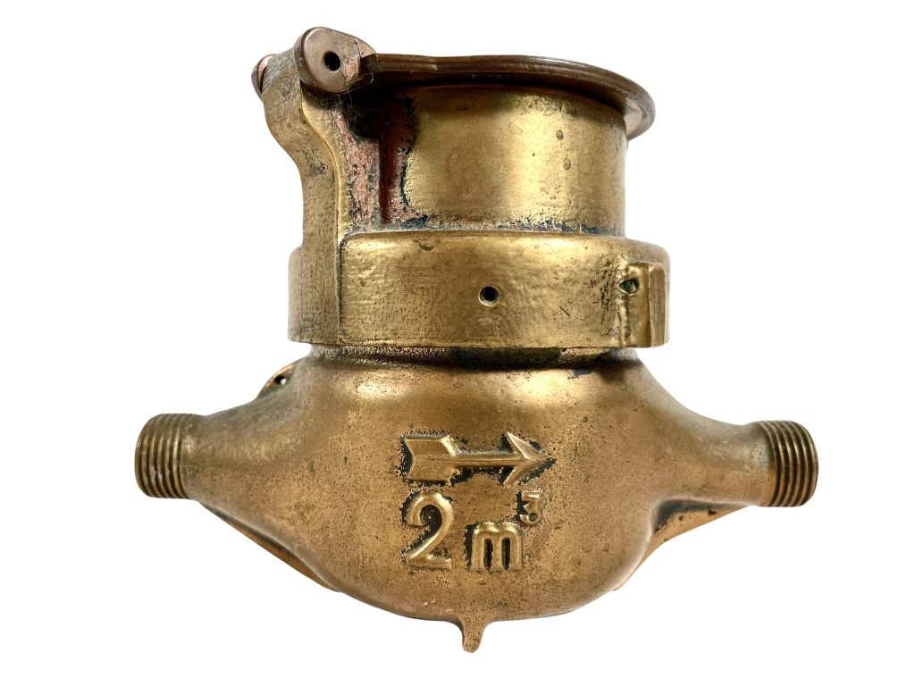 Vintage French Gas Gaz Pipe Meter Housing industrial factory valve tap machinery steam punk circa 1960-70's / EVE