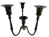 Antique French Metal Bronze Standing Regal Candle Candlestick Candelabra Stick Pedestal Ornament Stand Decor c1910's / EVE