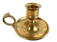 Vintage English Brass Metal Standing Hand Held Portable Candle Candlestick Candelabra Stick Pedestal Ornament Stand Decor c1930's / EVE