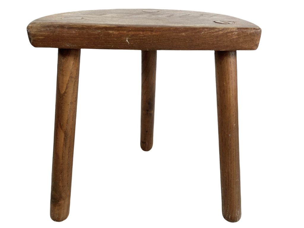 Vintage Stool French Traditional Rustic Rural D Wooden Brown Wood Small Stand Display Rest Plinth Seating Plant Pot Tabouret c1960's / EVE