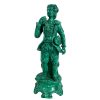 Antique French Faux Malachite Green Painted Bisque Male Gentleman Finely Dressed Figurine Ornament Period Decor c1870-1900's / EVE