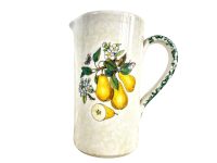 Vintage Italian Country Wine Vin De Pays Water Pear Design Jug Pitcher White Ceramic Ornament Serving Display c1970-80's / EVE