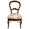 Antique French Wooden Balloon Style Floral Upholstered Padded Chair Seating Cushioned Design c1910-20's / EVE