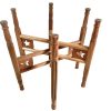 Vintage Moroccan Arabian Medium Wooden Folding Table Tray Legs Brown Wood Brass Copper Brass Platter Stand Support c1980-90's / EVE
