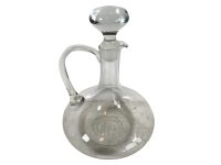 Vintage French Wine Water Spirits Clear Glass Hand Blown Caraffe Drinks Table Decanter Jug circa 1980's / EVE