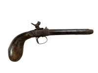 Antique French Decorative Non Functioning Pistol Musket Gun Ornament Display Man Cave Wall Decor Rusty circa 1900-1910's / EVE