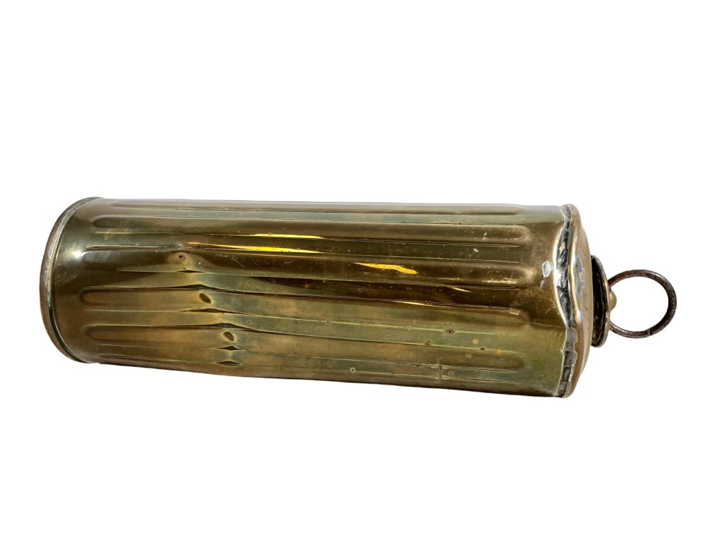 Vintage French Brass Water Drinks Flask Bed Warmer Water Bottle Heater circa 1900-20s / EVE