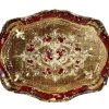 Antique Italian Florentine Florence Gold Wood Ornately Decorated Small Serving Lap Tray Handled Decoration c1910-20's / EVE