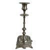 Antique French Metal Silver Standing Regal Candle Candlestick Candelabra Stick Pedestal Ornament Stand Decor c1900's / EVE