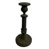 Antique French Dark Metal Standing Regal Candle Candlestick Candelabra Stick Pedestal Ornament Stand Decor c1900's / EVE