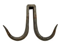 Vintage French Rail Hanging Butcher Meat Kitchen Hanging Hook rustic rural rusty shop display agricultural industrial c1950-60's / EVE