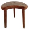 Vintage French Chunky Heavy Strong Kidney Shaped Stool Table Wooden Wood Seat Side Stand Flower Pot Ornament Small Tabouret c1970-80's / EVE