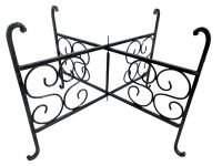 Vintage Moroccan Arabian Large Metal Iron Folding Table Tray Legs Black Rusty Brown Brass Copper Platter Stand Support c1960-70's / EVE