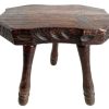 Vintage French Small Heavy Chunky Stool Table Wooden Wood Chair Seat Side Stand Flower Pot Ornament Display Tabouret circa 1960-70's / EVE