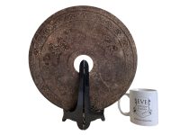 Alternative view of Antique Chinese Jade Celestial Bats Dragon Bi Disc Coin Stone Decorative Ornament Decor Display Good Luck Fortune Gift c1910's / EVE