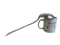 Alternative view of Antique French Pewter Silver Metal Curved Fancy Ladle Spoon Serving Server Soup Set circa 1910-20's / EVE