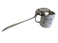 Alternative view of Antique French Pewter Silver Metal Curved Fancy Ladle Spoon Serving Server Soup Set circa 1910-20's / EVE