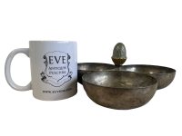 Alternative view of Vintage English Triple Metal Acorn Handled Pot Bowl Dish Catch-All Serving Sweet Candy Jewellery circa 1960-70's / EVE