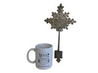 Alternative view of Vintage Ethiopian Silver Metal Cross Crucifix Christ With Patina Church Chapel Cross Religious Symbol Jesus c1960-70's / EVE