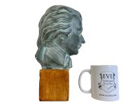 Alternative view of Vintage French Plaster Green Mozart Bust Head Ornament Figurine Display Gift Classical Music Composer Figurine Antiques c1970's / EVE