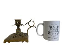 Alternative view of Antique French Brass Lattice Handled Portable Candle Candlestick Lighting Decor Carrying Carry Display c1900's / EVE