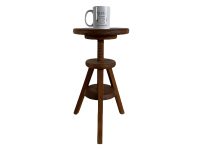 Alternative view of Vintage French Adjustable Wooden Wood Stool Work Small Chair Seat Stool Display Prop Flower Plant Stand Tabouret circa 1980-90's / EVE
