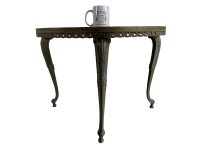 Alternative view of Vintage French Ornate Brass Metal Table Legs Rusty Strong Stand Plinth Support circa 1970-80's / EVE