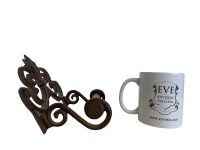 Alternative view of Vintage French Metal Wood Wooden Toilet Lavatory Paper Towel Roll Holder Wall Mounted Rusty Iron Look circa 1980-90's / EVE