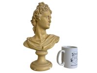 Alternative view of Vintage French Plaster Bust Apollo From Piraeus Pythian Head Ornament Figurine Display Gift Ancient Greece c1970-80's / EVE