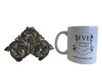 Alternative view of Vintage French Silver Metal Letter Document Napkin Tissue Stand Display Tabletop Desktop Office Display Presentation c1950's / EVE