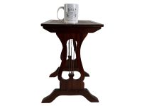 Alternative view of Vintage English Regency Style Lyre Harp Leather Topped Rectangular Side Table Stand Display Plinth Tabouret Country Cottage c1970-80's / EVE