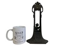 Alternative view of Vintage French Desktop Table Top Cherub Angel Photo Frame Pewter Spelter Metal Ornate Decorated Decadent Decorative Black c1920-30's / EVE