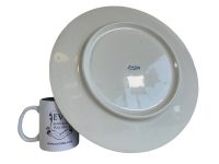 Alternative view of Vintage Dutch Delft Rembrandt Blue And White Large Plate Bowl Dish Ceramic Pink Serving Plate Wall Hanging Self Portrait c1950-60's / EVE