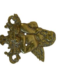 Antique French Brass Golden Angel Cherub Coat Hook Hanger Metal Small Coat Towel Decor Display Hallway Cloakroom Kitchen c1910-20’s / EVE 4