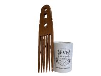 Alternative view of Vintage African Comb Afro Pick Wood Hair Primitive Sculpture Carving Tribal Art Decor Slide Head Accessories c1970-80's / EVE