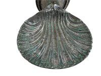 Alternative view of Vintage French Silver Metal Tarnished Soap Dish Shell Shaped Bathroom Kitchen Wall Mounted Bathroom Toilet c1970-80's / EVE