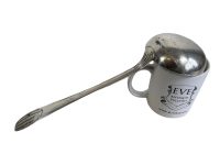 Alternative view of Antique French Pewter Silver Metal Curved Fancy Ladle Spoon Serving Server Soup Set circa 1910-20's / EVE
