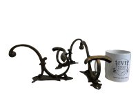 Alternative view of Antique French Metal With Heavy Patina Coat Hook Coat Rack Hooks Storage Door Wall Hanging Industrial Set Of Three c1900-10's / EVE