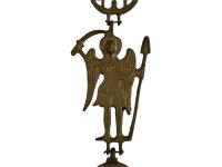 Alternative view of Vintage Greek Orthodox Large Church Chapel Metal Brass Candle Candlestick Stick Pedestal Ornament Stand Display Decor c1950-60's / EVE