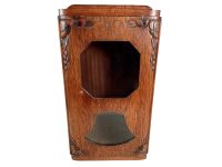 Antique French Clock Case Top Display Cabinet collections curio oddity unusual presentation wood glass window circa 1910's / EVE