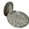 Vintage French Silver Metal Tarnished Soap Dish Shell Shaped Bathroom Kitchen Wall Mounted Bathroom Toilet c1970-80's / EVE