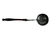 Antique French Pewter Silver Metal Curved Fancy Ladle Spoon Serving Server Soup Set circa 1910-20's / EVE