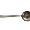 Antique French Pewter Silver Metal Curved Fancy Ladle Spoon Serving Server Soup Set circa 1910-20's / EVE