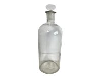 Antique French Large Apothecary Glass Bottle With Stopper Pharmacy Medical Chemist Laboratory Bottle Decanter Storage c1910-20's / EVE