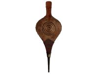 Vintage French Medium Wooden Leather Bellows Fireplace Open Fire Log Burner Stove Tool Prop Display Decor Air Pump circa 1980-90's / EVE